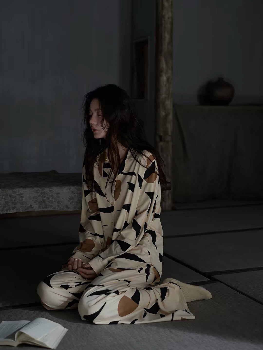 【wabi sabi】アブストラクトプリントリラックスセットアップ