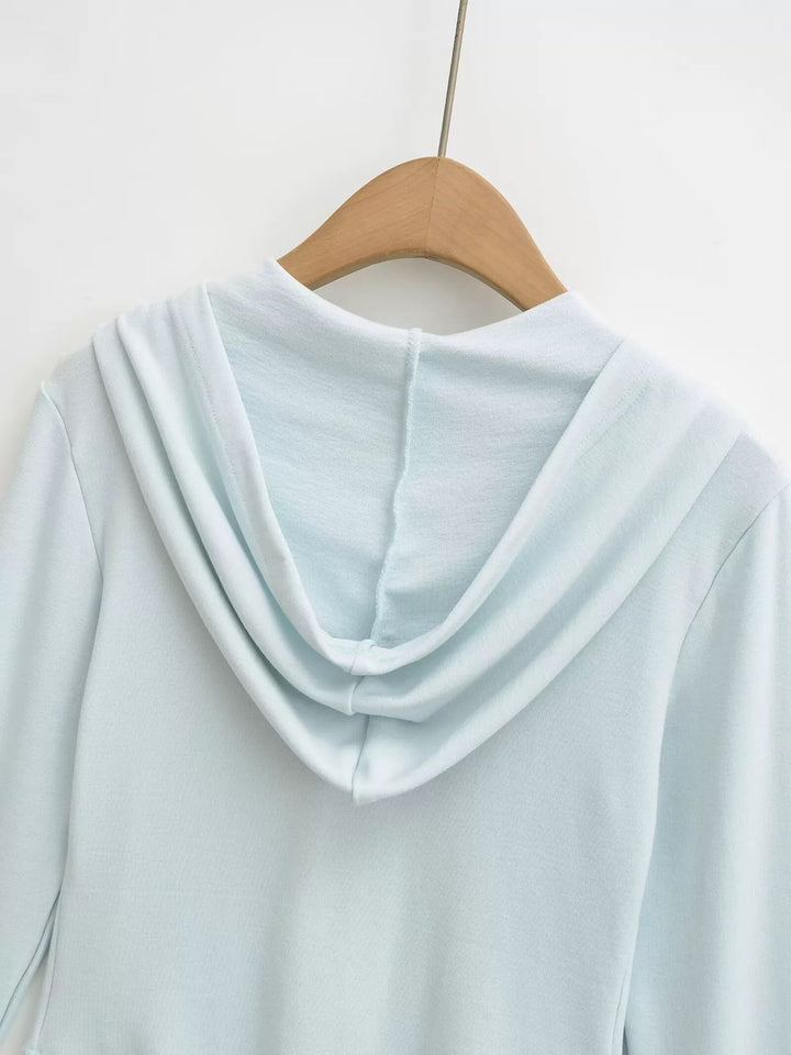 ベーシックソリッドカラージップアップパーカー