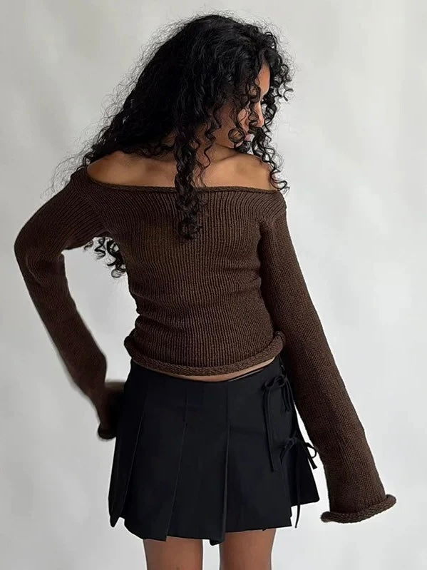 ベルスリーブオフショルニット