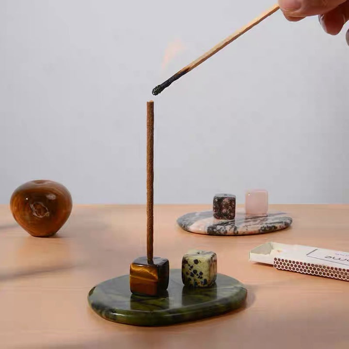 天然石インセンスホルダー+プレートセット