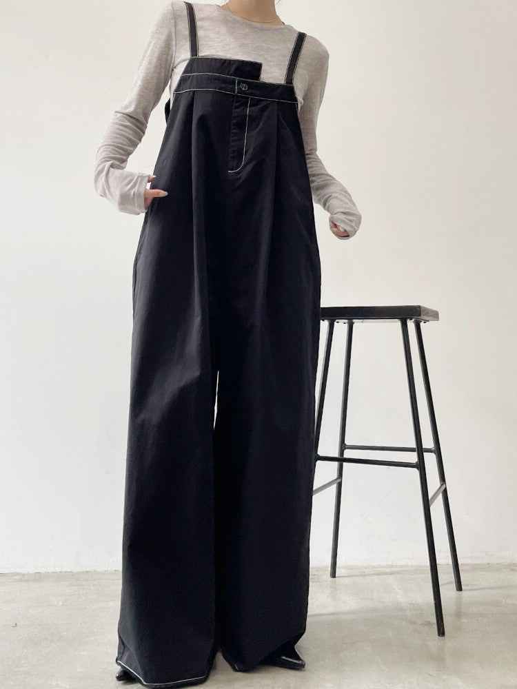 【 Select 】綿ツイルアシメサロペット