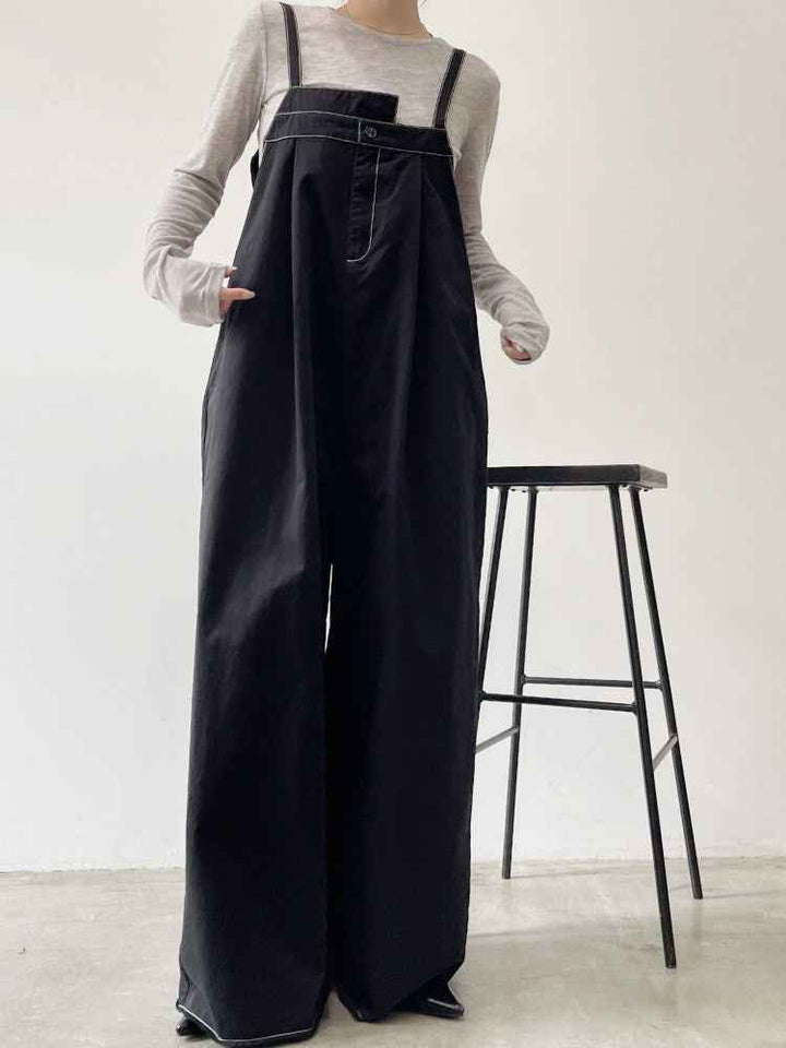 【 Select 】綿ツイルアシメサロペット