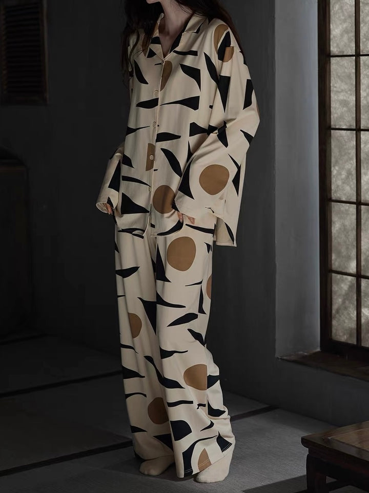 【wabi sabi】アブストラクトプリントリラックスセットアップ