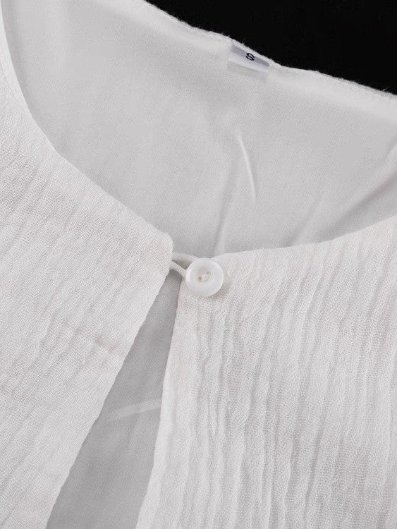 コットンモスリンロープベルト付きミニワンピース