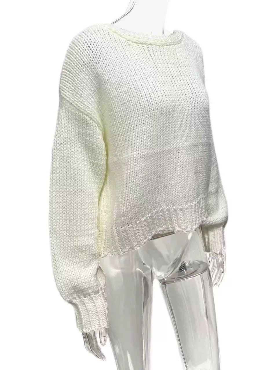 バックオープンリボンセーター