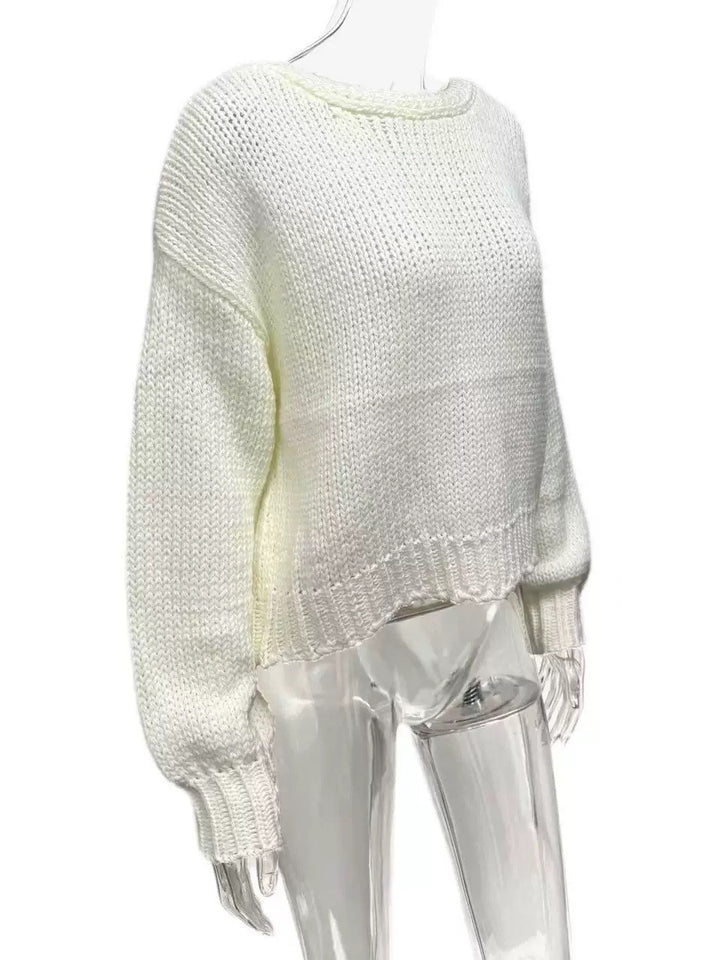 バックオープンリボンセーター