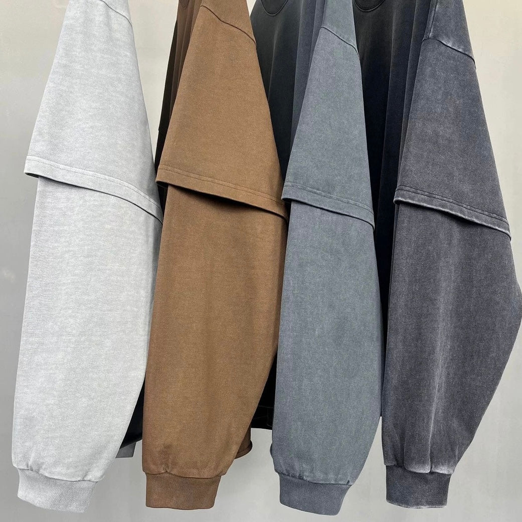 12オンスレイヤードスリーブルーズプルオーバー