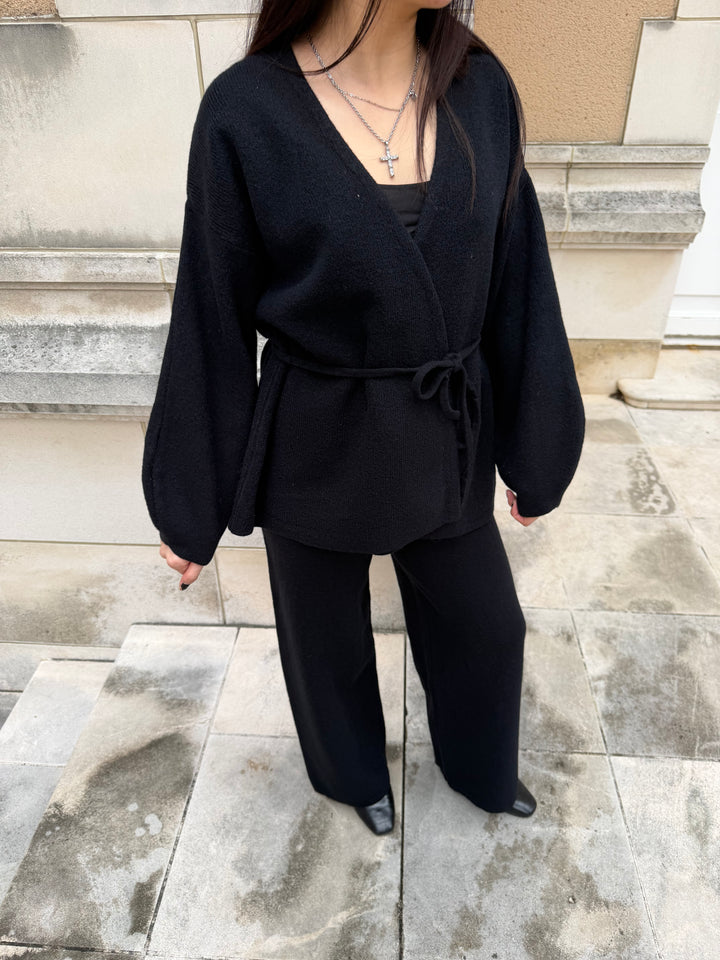 【アウトレット】(即納) ニットラップカーディガンパンツセット