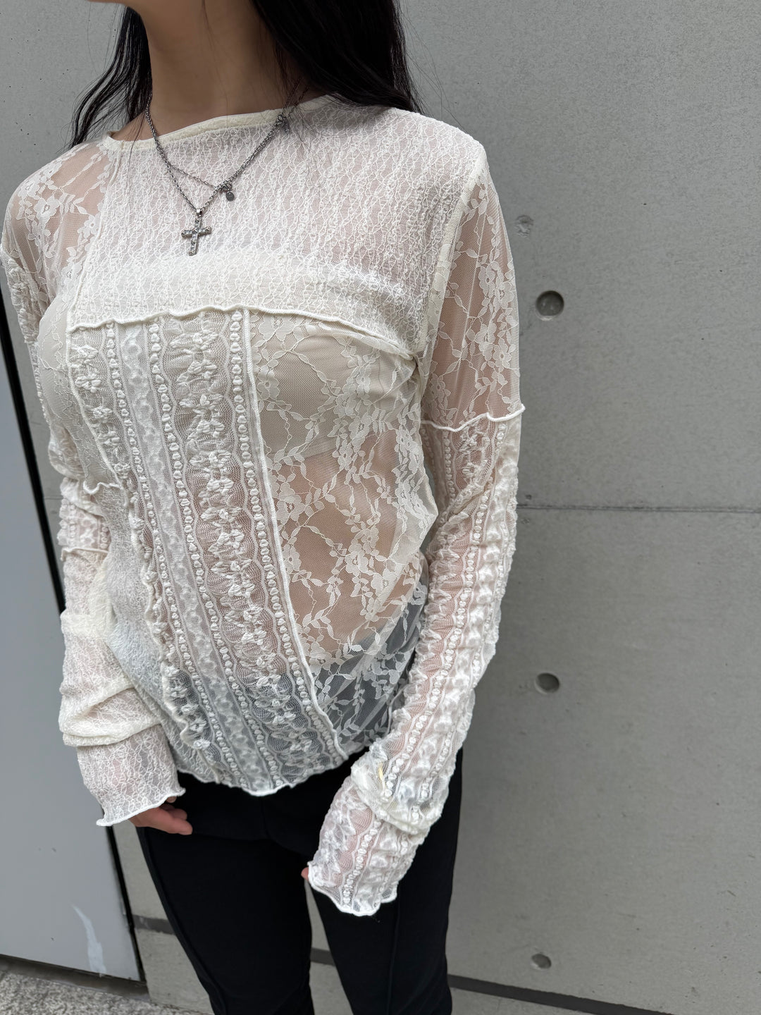 【 Select 】レース パッチワークプルオーバー