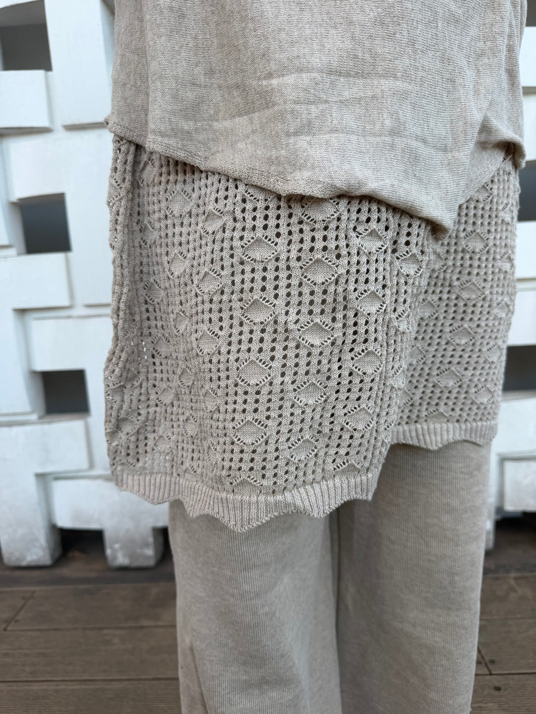 【アウトレット】(即納) レイヤードスカートドッキングニットパンツ