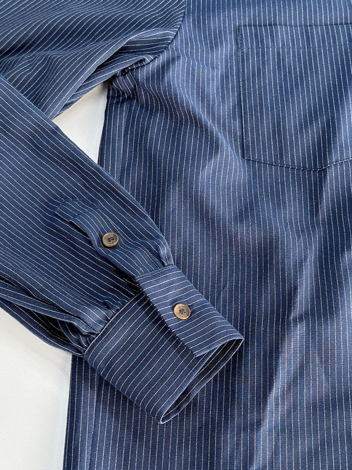 ピンストライプシャツパンツセットアップ