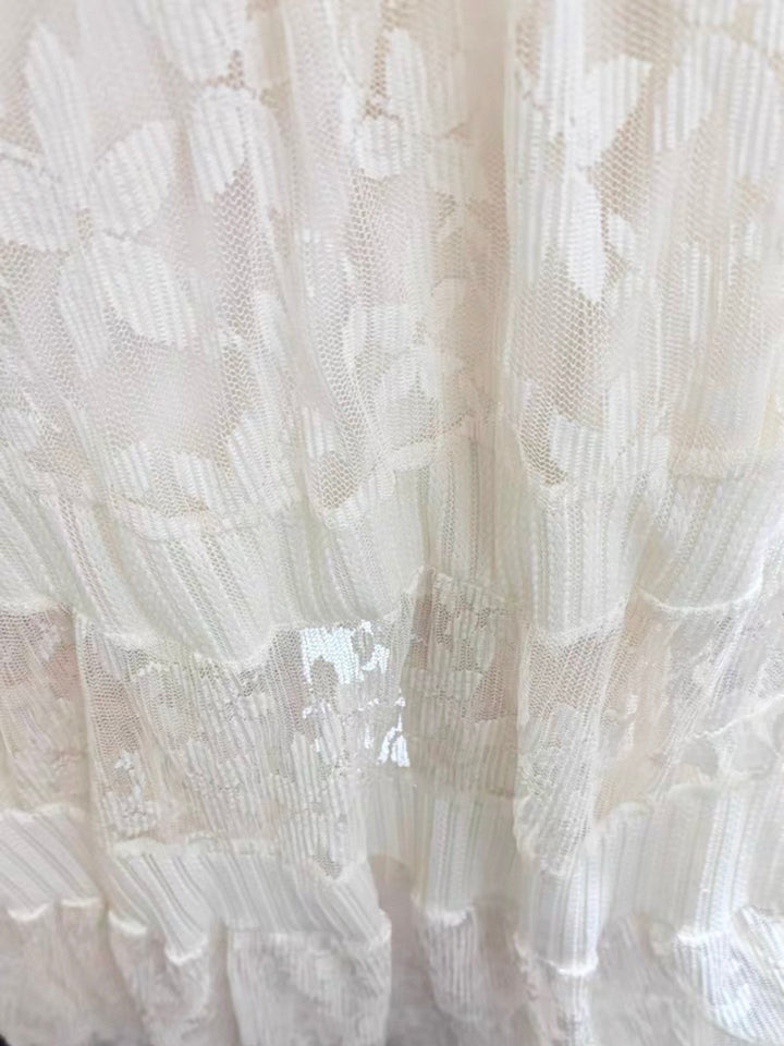 フラワーレース切り替えマキシスカート