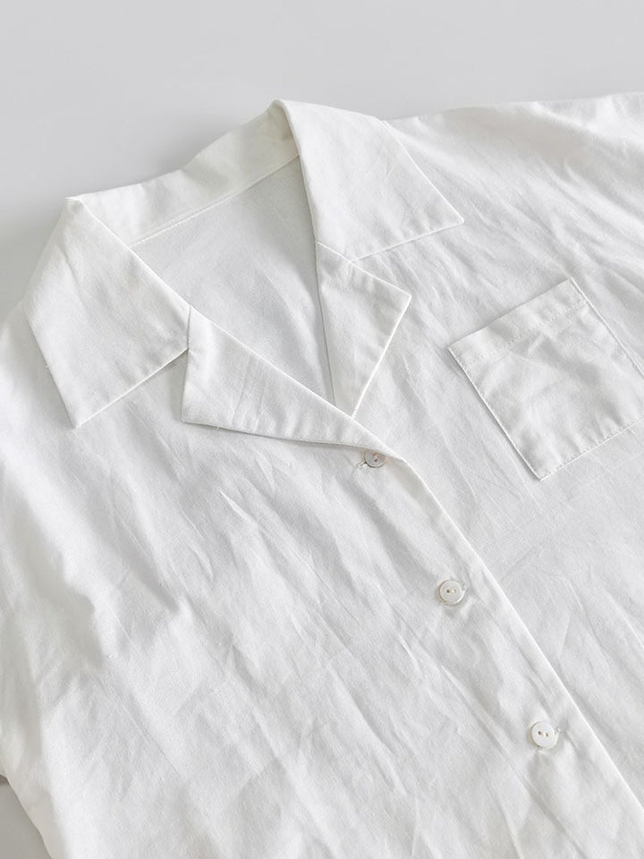 ホワイトルーズシャツフレアスカートセット