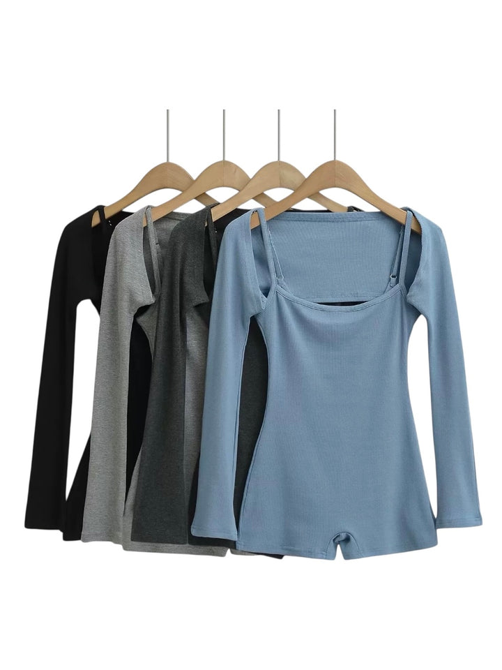 2WAYリブフィットワークアウトロンパース