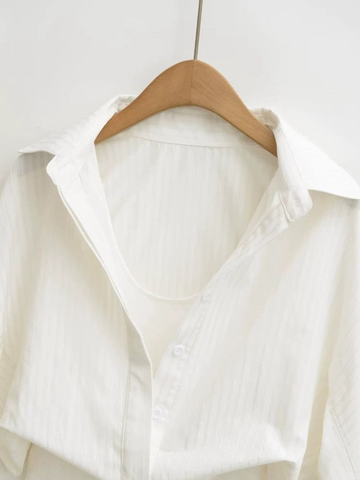 レイヤー風シャツボディースーツ