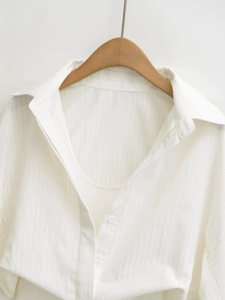 レイヤー風シャツボディースーツ