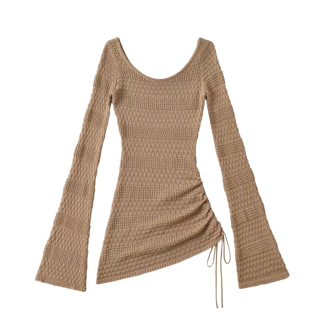 アシンメトリーシアーニットトップス