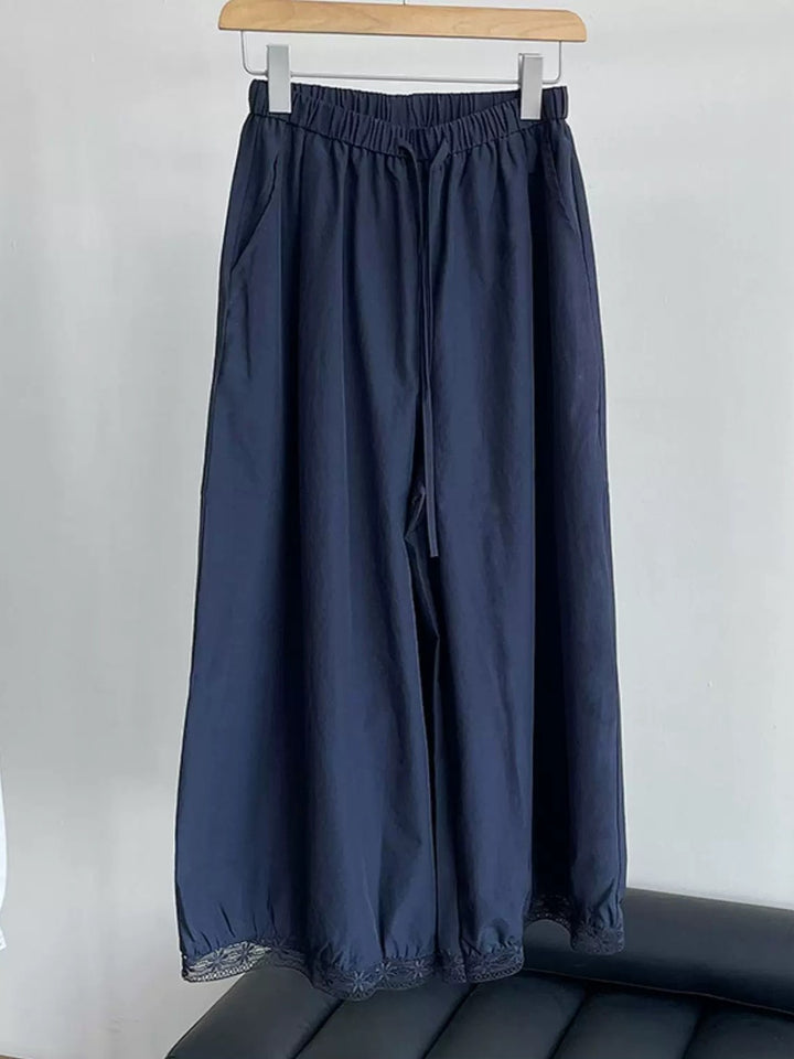裾レースバギーリラックスパンツ