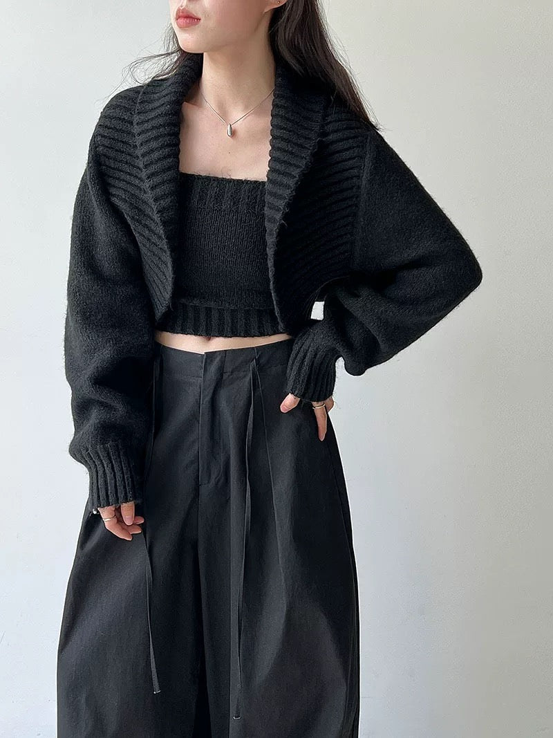 ウール混ニットボレロアンサンブル