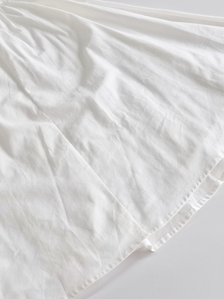 ホワイトルーズシャツフレアスカートセット