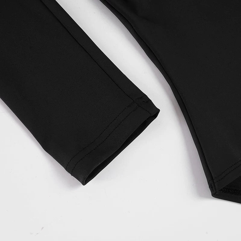 ビーズ付きディープネックボディースーツ