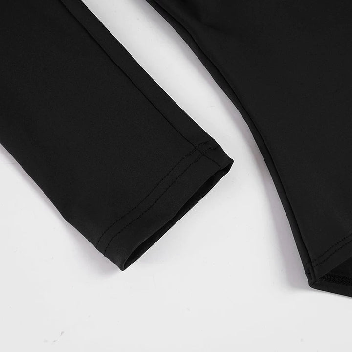 ビーズ付きディープネックボディースーツ