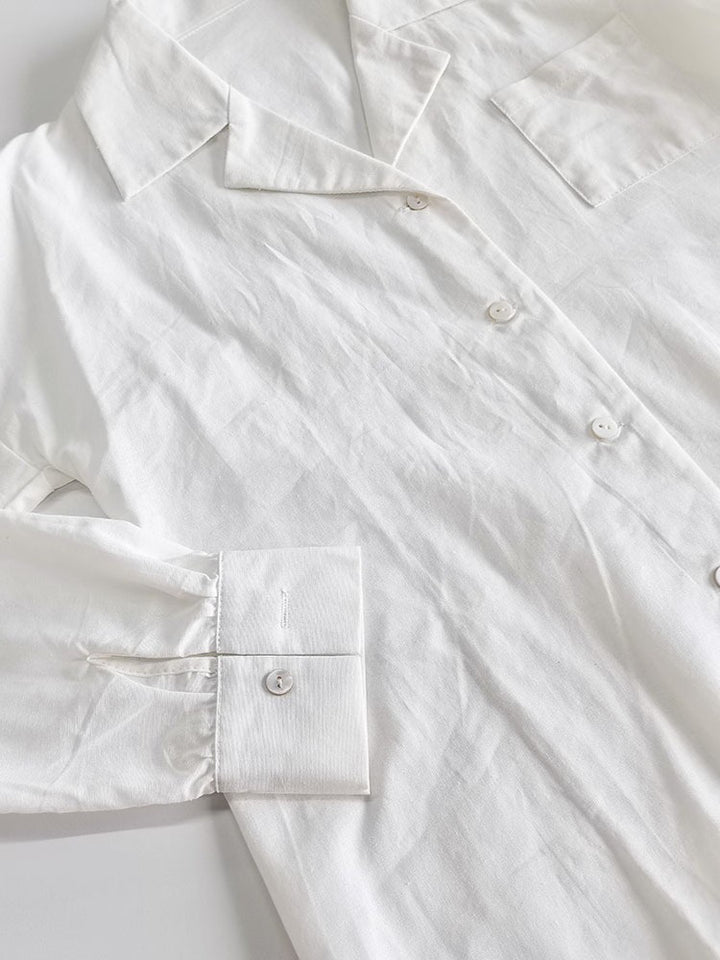 ホワイトルーズシャツフレアスカートセット