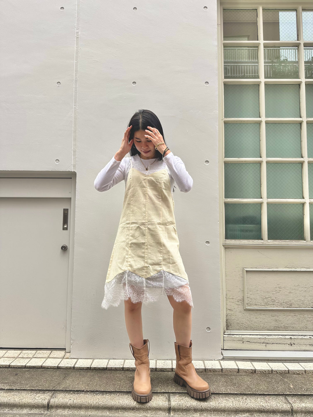 レースコットンワンピース