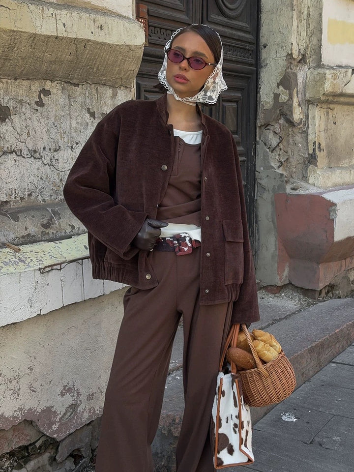 コーデュロイモックネックジャケット