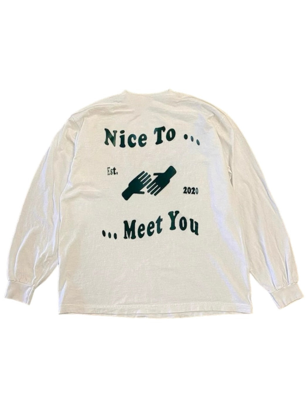 Nice To Meet YouプリントロングスリーブTシャツ