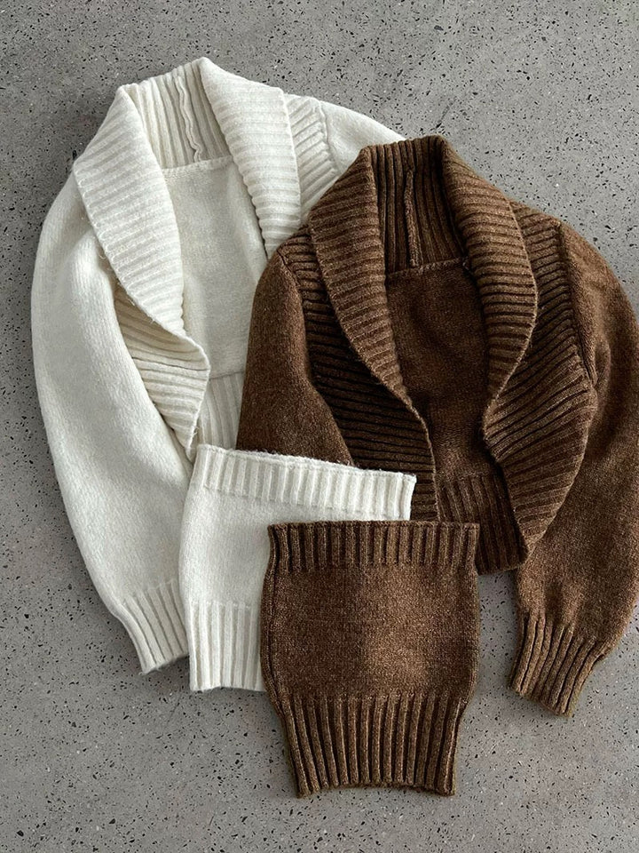 ウール混ニットボレロアンサンブル