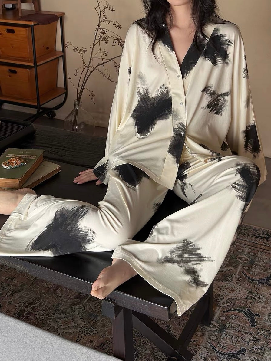 【wabi sabi】 ブラッシュプリント リラックスセットアップ