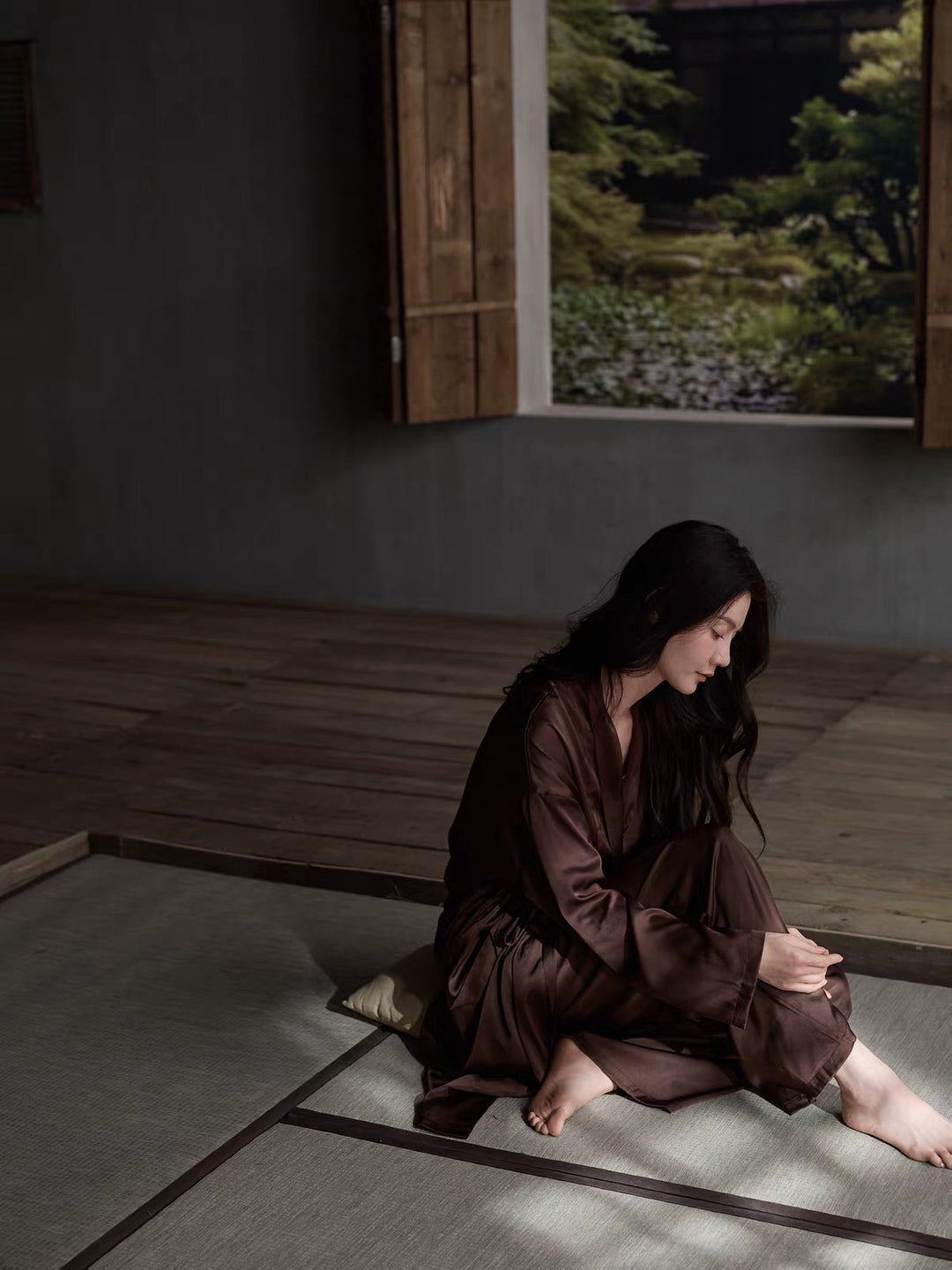 【wabi sabi】サテンクラシックローブセットアップ