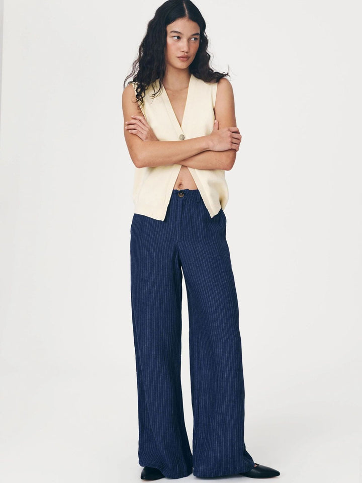 ピンストライプシャツパンツセットアップ