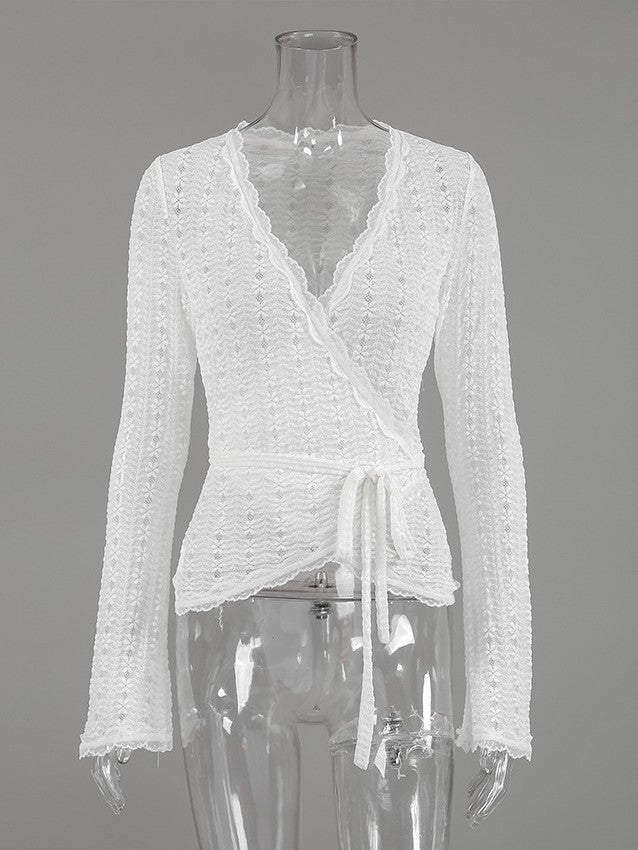 総レースカシュクールトップス