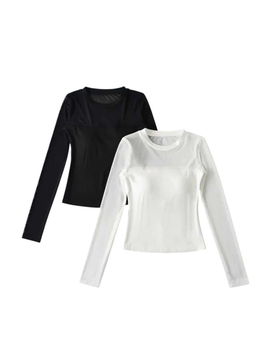 カップ付きシアーメッシュ切り替えトップス