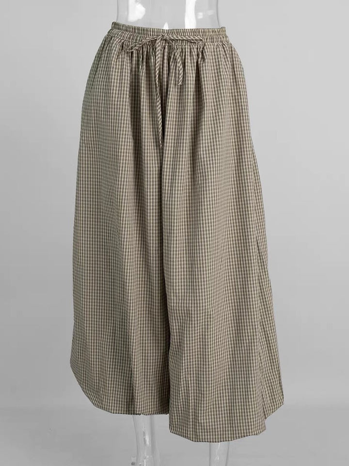 ギンガムワイドバルーンパンツ