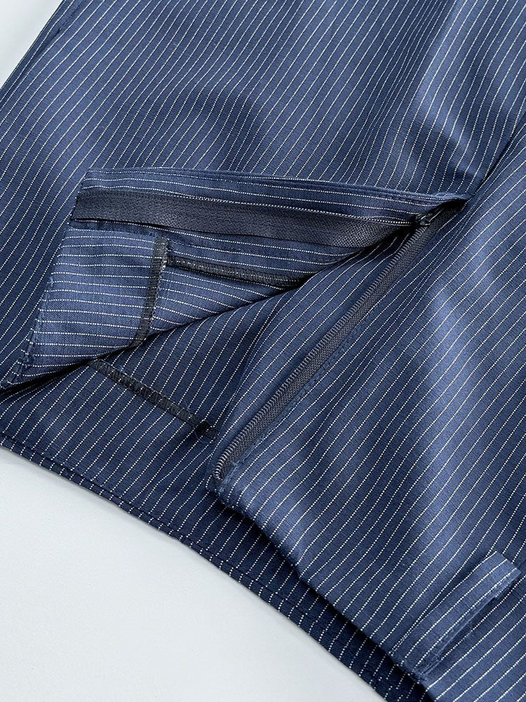 ピンストライプシャツパンツセットアップ