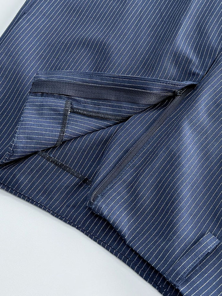 ピンストライプシャツパンツセットアップ