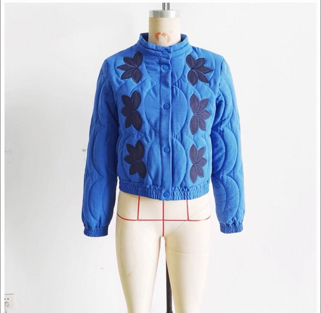 フラワー柄キルティングジャケット