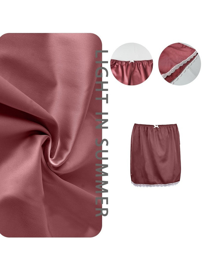 サテンレースミニスカート