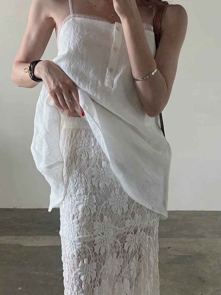 ※もうアウトレットにしましょう！ (値段意外、全て完了)【アウトレット】(即納) シアートリムコットンロングキャミソール