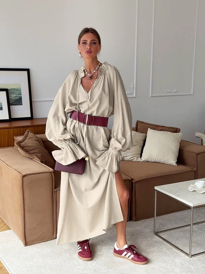 ボリュームスリーブマキシワンピース