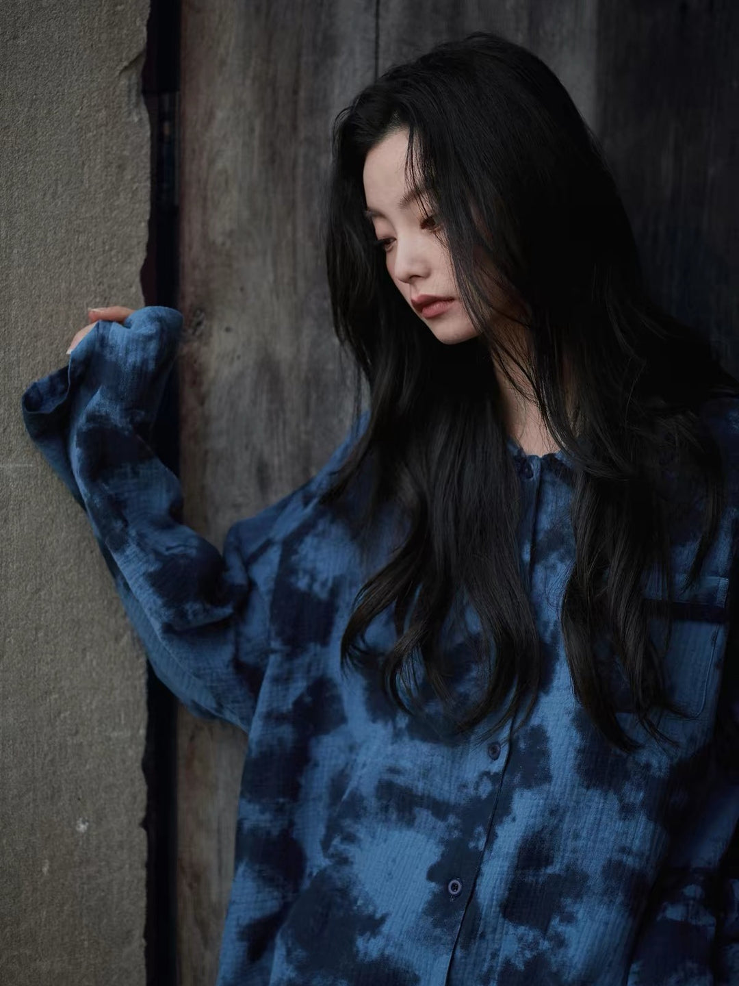 【wabi sabi】ニュアンスタイダイブルーコットンセットアップ