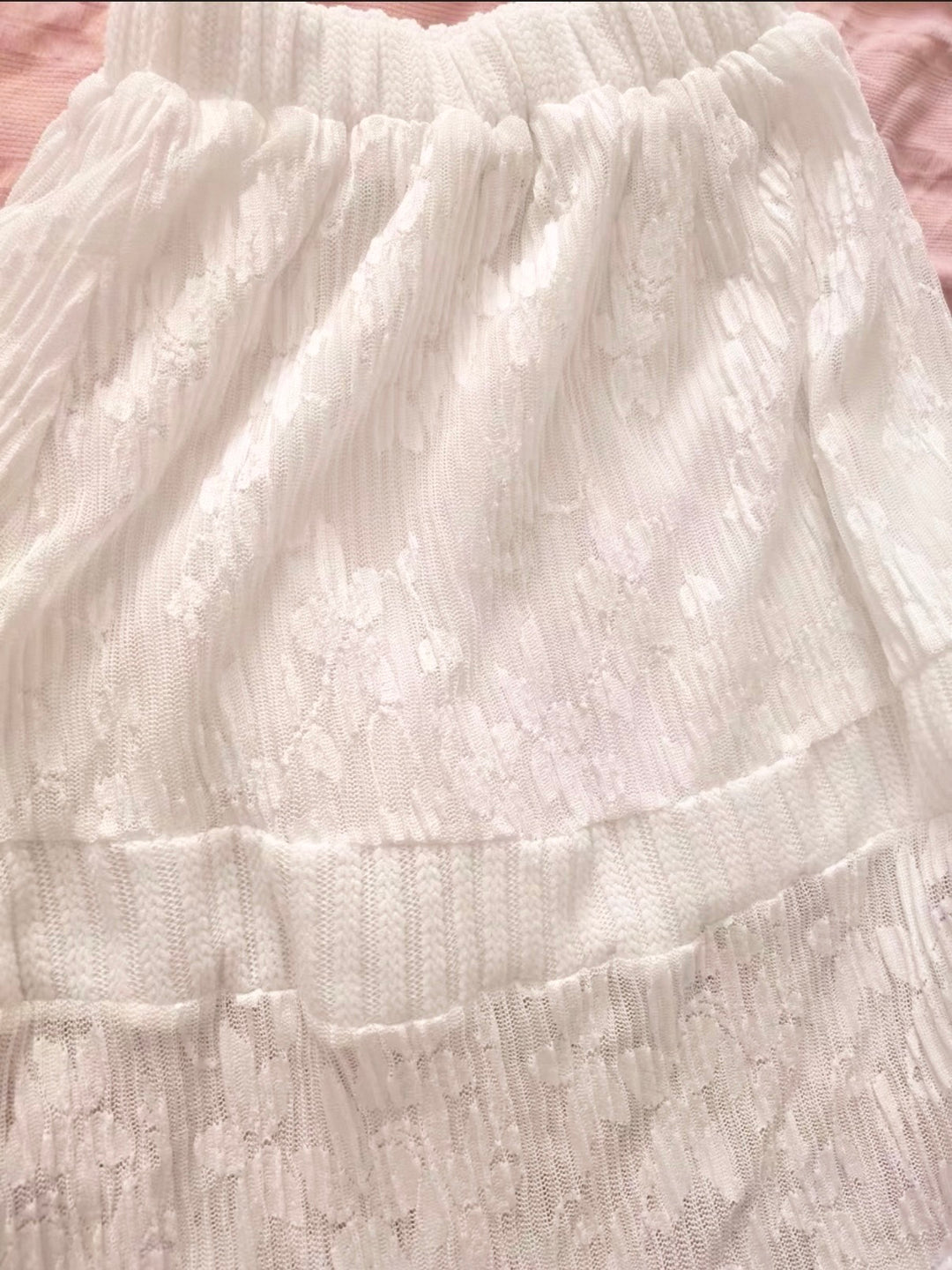 フラワーレース切り替えマキシスカート