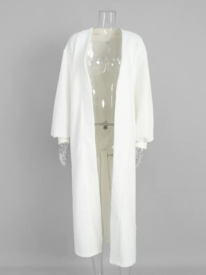 ホワイトニットロングコーディガン