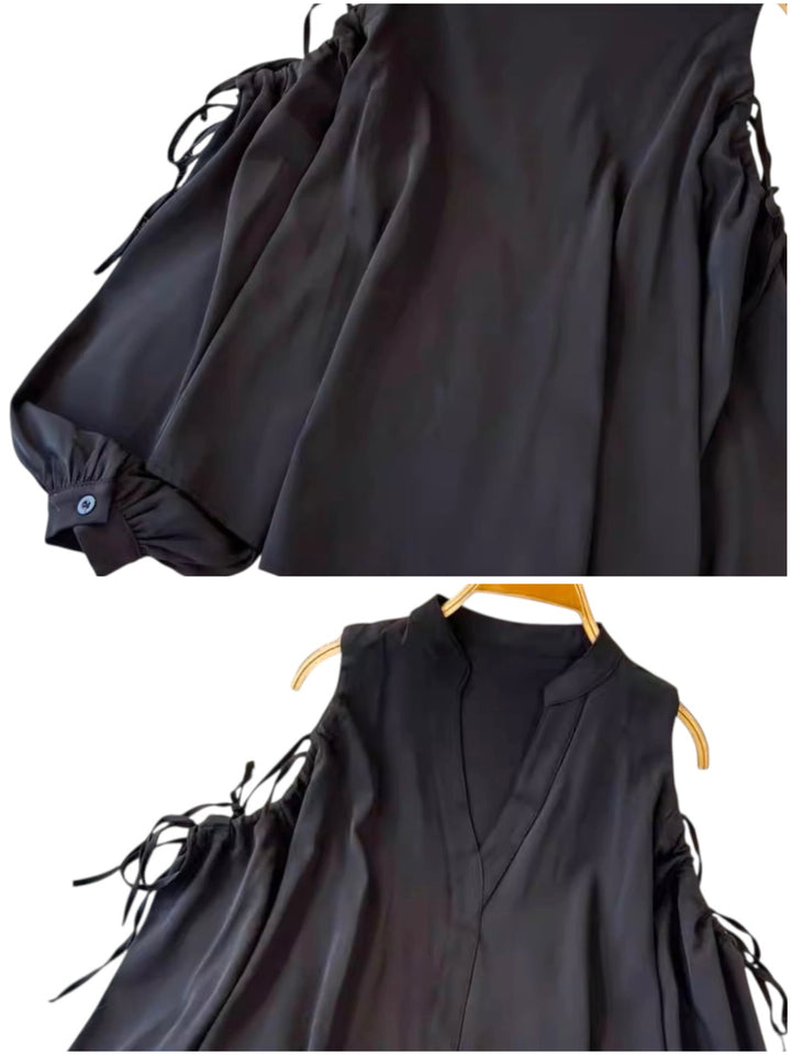 ショルダーカットアウトブラウス