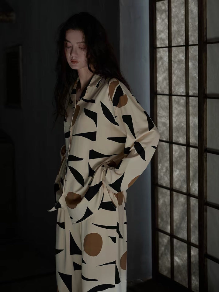 【wabi sabi】アブストラクトプリントリラックスセットアップ
