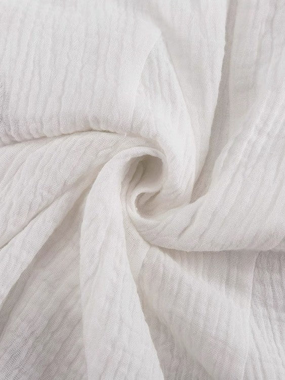 コットンモスリンロープベルト付きミニワンピース