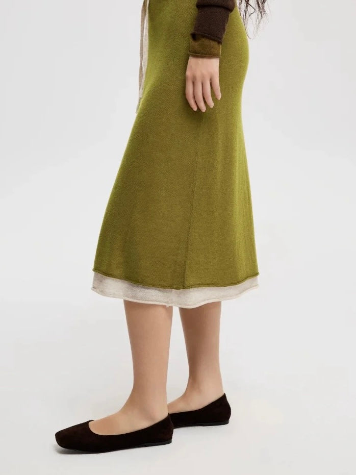 レイヤードフレアミディスカート